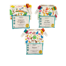 Critter Kingdom Bundle Reusable Coloring Mats – Small, Portable & Cleans Fast